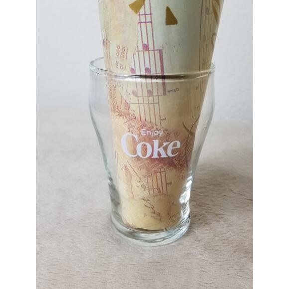 Coca Cola Coke Mini & Medium 80's Clear Glass Bell Shaped White Logo 6" 4" x3 - Picture 4 of 12